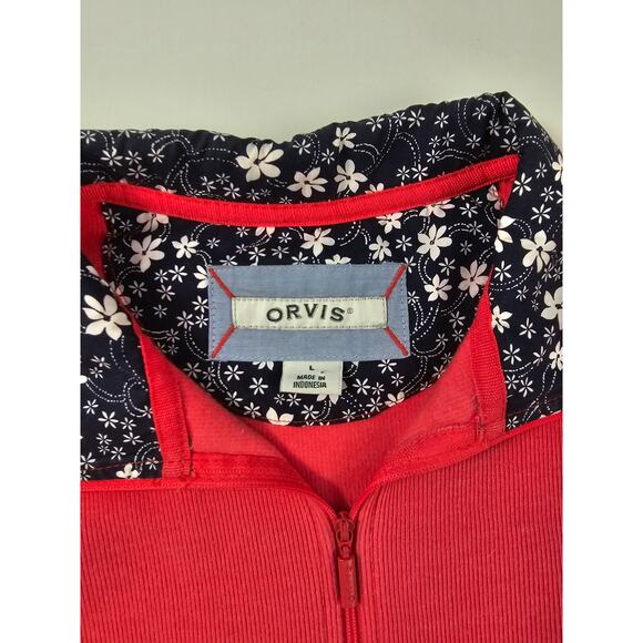Orvis womens size L large hot pink 1/4 zip knit sweater pullover winter casual ^ - Picture 4 of 7